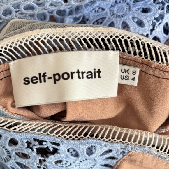 Self Portrait Floral Lace Panel Midi Dress - Picture 12 of 12